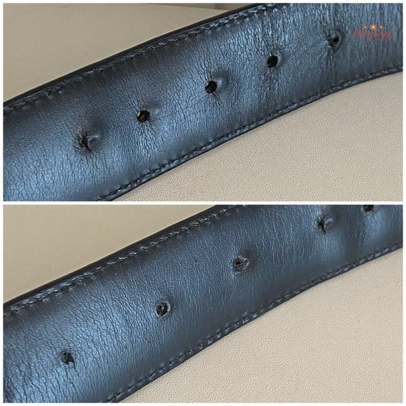 Authentic Gucci Black Guccissima Leather Silver Interlocking G Buckle Belt 95/38 - Picture 12 of 14